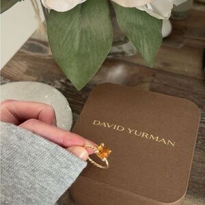 David Yurman Chatelaine Ring in 18K Yellow Gold with Pavé Diamonds